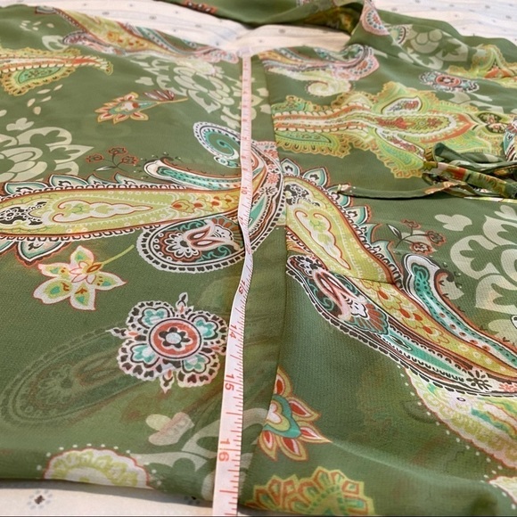 ESPRIT floral blouse long sleeve shirt sheer tunic printed top size Small - Picture 5 of 8